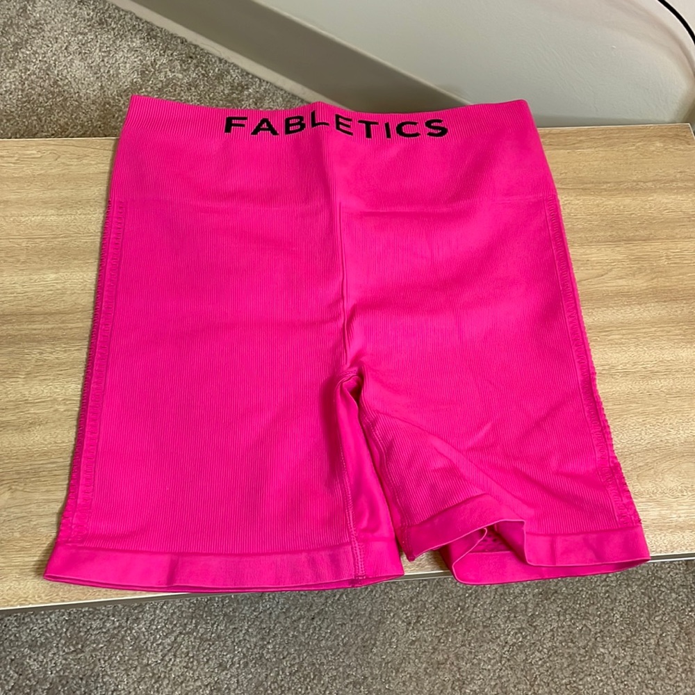 Fabletics Sync Seamless High-Waisted Plush Pink 6” Shorts